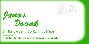 janos dovak business card